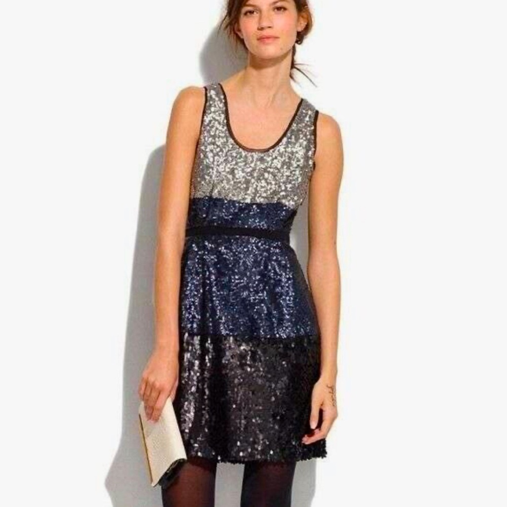Madewell Broadway & Broome Silk/ Sequin shift dress